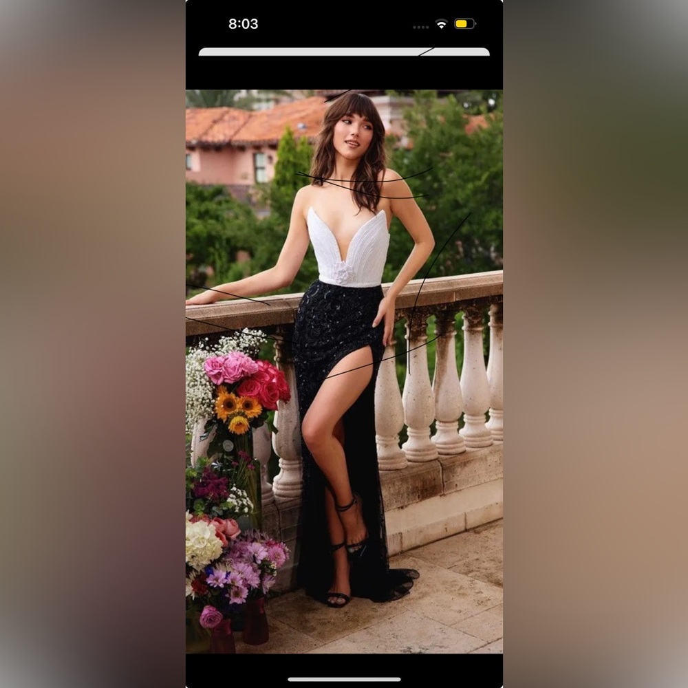 Black and white prom dress